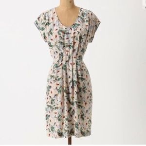 Anthropologie Odille Silk Floral Dress sz M